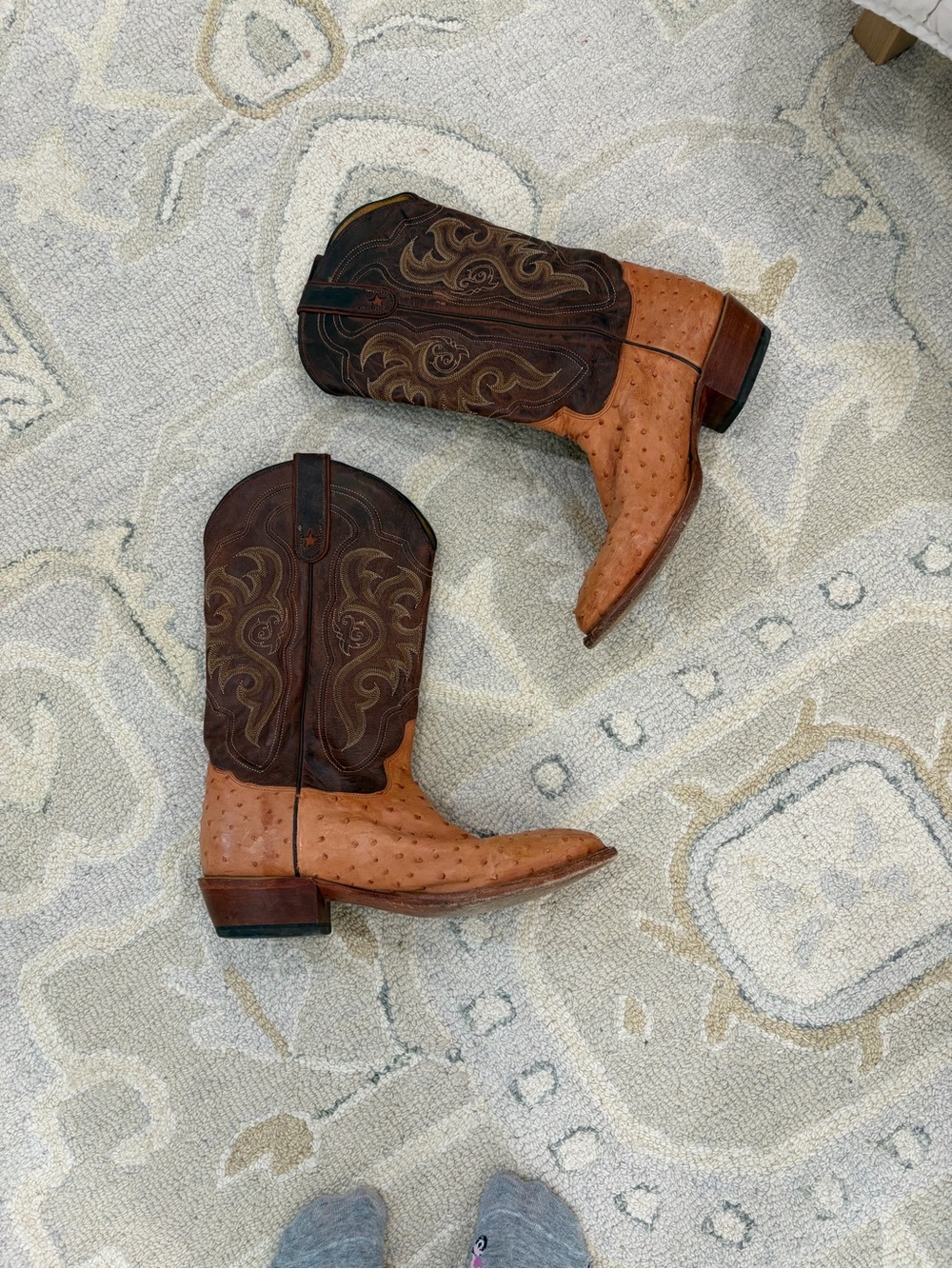 Men’s Tony Lama Vintage Full Quill Ostrich Boots Medium Toe - size 11 - Picture 2 of 5